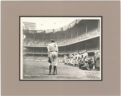 Nat Fein Signed "The Babe Bows Out" 11x14" Photo (JSA)